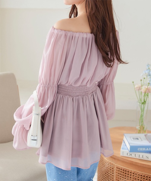 KOBE LETTUCE（コウベレタス）の「ラメシアーオフショルブラウス（シャツ/ブラウス・レディース・ブラック/ピンク/アイボリー・M）」の15枚目の写真