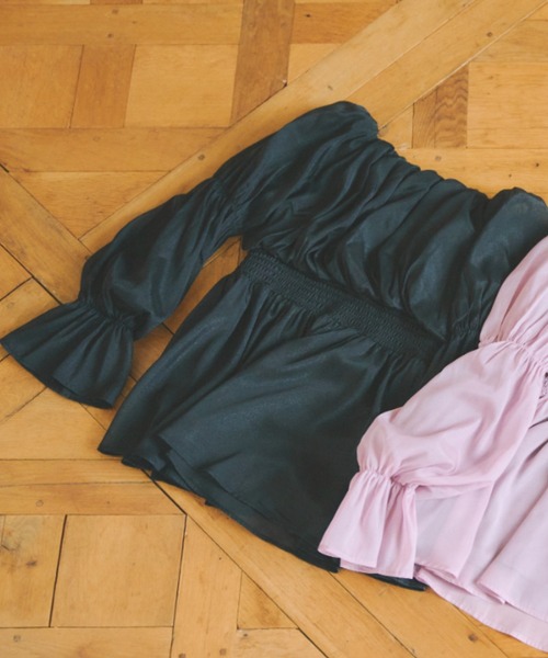 KOBE LETTUCE（コウベレタス）の「ラメシアーオフショルブラウス（シャツ/ブラウス・レディース・ブラック/ピンク/アイボリー・M）」の16枚目の写真