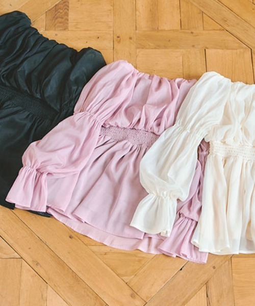 KOBE LETTUCE（コウベレタス）の「ラメシアーオフショルブラウス（シャツ/ブラウス・レディース・ブラック/ピンク/アイボリー・M）」の17枚目の写真