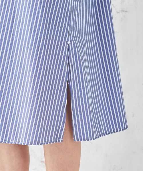 Petit Honfleur（プチオンフルール）の「ストライプロングシャツワンピース（シャツワンピース・レディース・ブラック/ブルー・9号/11号）」の12枚目の写真