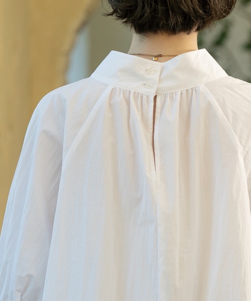 OPAQUE.CLIP（オペークドットクリップ）の「◆スタンドカラーチュニックフレアブラウス【洗濯機洗い可】（シャツ/ブラウス・レディース・ネイビー/ブラック/オフホワイト・00）」の12枚目の写真