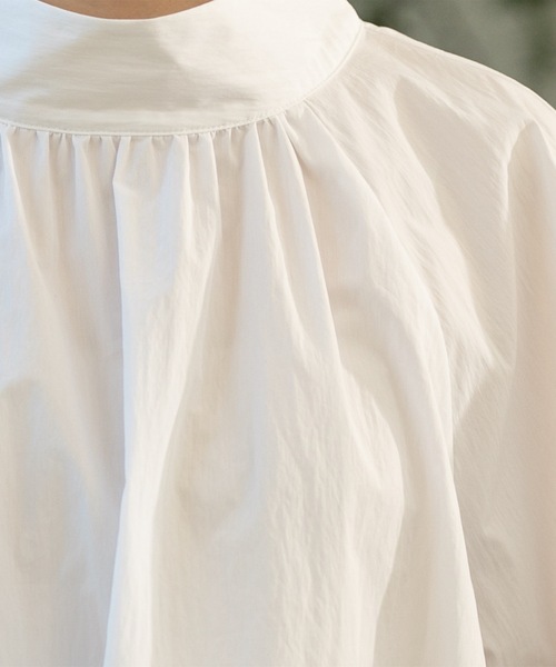 OPAQUE.CLIP（オペークドットクリップ）の「◆スタンドカラーチュニックフレアブラウス【洗濯機洗い可】（シャツ/ブラウス・レディース・ネイビー/ブラック/オフホワイト・00）」の5枚目の写真