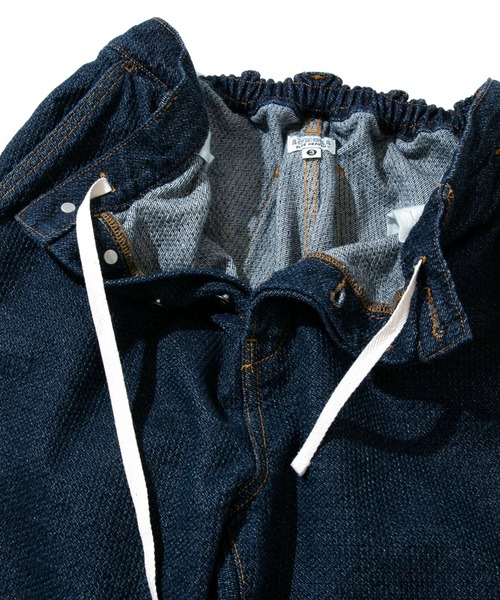刺し子 AOZORA デニム セットアップ 金ボタン インディゴ ジーンズ