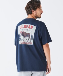 L.L.Bean | ケアフリー・アンシュリンカブル・ティ、半袖ポケット付き グラフィック ジャパン・フィット(Tシャツ/カットソー)