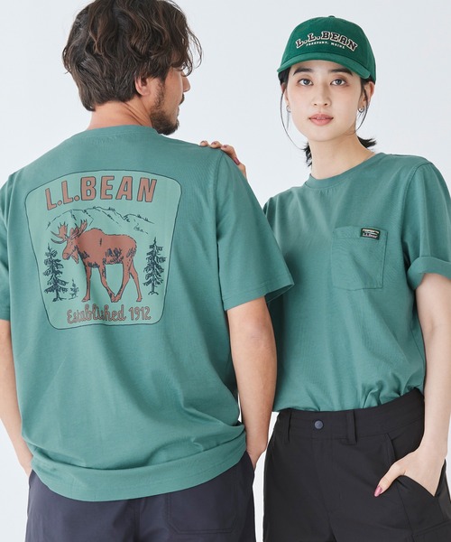 L.L.Bean(エルエルビーン)の「ケアフリー・アンシュリンカブル・ティ、半袖ポケット付き グラフィック ジャパン・フィット(Tシャツ/カットソー・メンズ・ヘザーグレー/アイボリー/グリーン/ネイビー/ライトブルー/グレー/ネイビー系/ホワイト・SMALL/MEDIUM/LARGE/X-LARGE/XX-LARGE)」の5枚目の写真