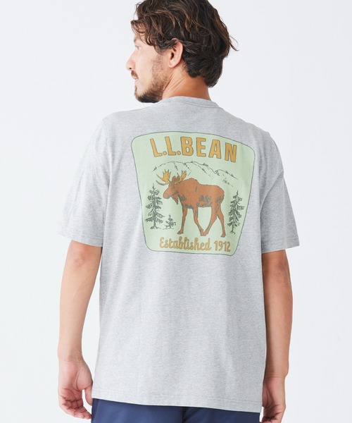 L.L.Bean(エルエルビーン)の「ケアフリー・アンシュリンカブル・ティ、半袖ポケット付き グラフィック ジャパン・フィット(Tシャツ/カットソー・メンズ・ヘザーグレー/アイボリー/グリーン/ネイビー/ライトブルー/グレー/ネイビー系/ホワイト・SMALL/MEDIUM/LARGE/X-LARGE/XX-LARGE)」の4枚目の写真