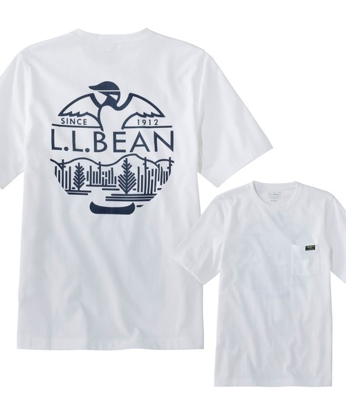 L.L.Bean(エルエルビーン)の「ケアフリー・アンシュリンカブル・ティ、半袖ポケット付き グラフィック ジャパン・フィット(Tシャツ/カットソー・メンズ・ヘザーグレー/アイボリー/グリーン/ネイビー/ライトブルー/グレー/ネイビー系/ホワイト・SMALL/MEDIUM/LARGE/X-LARGE/XX-LARGE)」の17枚目の写真