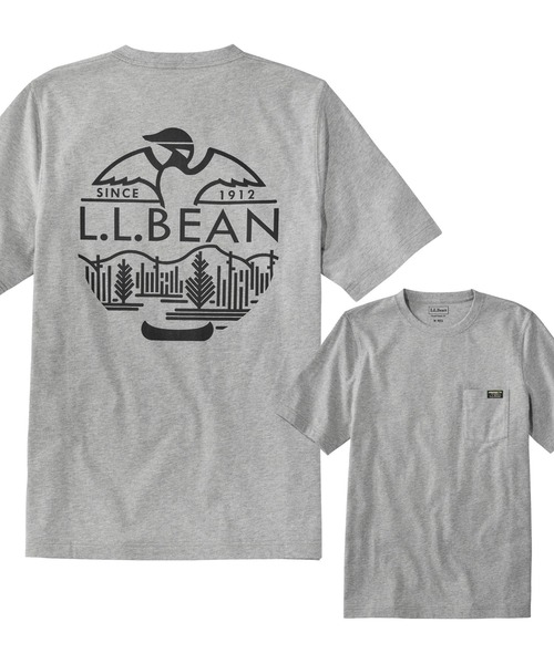 L.L.Bean(エルエルビーン)の「ケアフリー・アンシュリンカブル・ティ、半袖ポケット付き グラフィック ジャパン・フィット(Tシャツ/カットソー・メンズ・ヘザーグレー/アイボリー/グリーン/ネイビー/ライトブルー/グレー/ネイビー系/ホワイト・SMALL/MEDIUM/LARGE/X-LARGE/XX-LARGE)」の18枚目の写真
