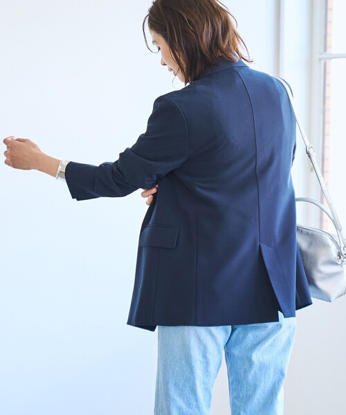 coen（コーエン）の「【RONEL】ダブルブレストストレッチテーラードジャケット(セットアップ対応可能)（テーラードジャケット・レディース・オリーブ/ネイビー・M/S）」の7枚目の写真