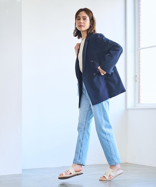 coen（コーエン）の「【RONEL】ダブルブレストストレッチテーラードジャケット(セットアップ対応可能)（テーラードジャケット・レディース・オリーブ/ネイビー・M/S）」の12枚目の写真