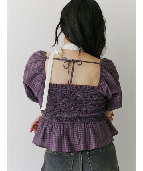 jouetie（ジュエティ）の「シャーリング2WAYブラウス（シャツ/ブラウス・レディース・オフホワイト/ブラック/ピンク/グリーン・MEDIUM）」の6枚目の写真