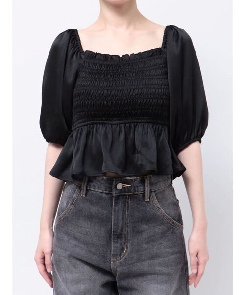 jouetie（ジュエティ）の「シャーリング2WAYブラウス（シャツ/ブラウス・レディース・オフホワイト/ブラック/ピンク/グリーン・MEDIUM）」の15枚目の写真