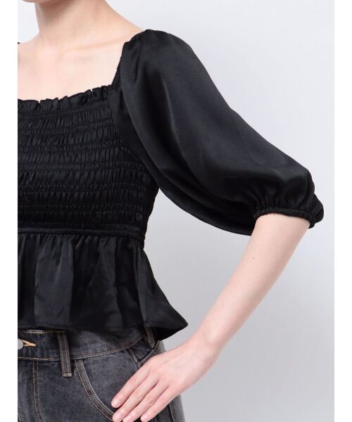 jouetie（ジュエティ）の「シャーリング2WAYブラウス（シャツ/ブラウス・レディース・オフホワイト/ブラック/ピンク/グリーン・MEDIUM）」の18枚目の写真