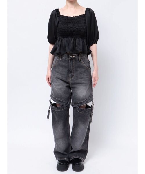 jouetie（ジュエティ）の「シャーリング2WAYブラウス（シャツ/ブラウス・レディース・オフホワイト/ブラック/ピンク/グリーン・MEDIUM）」の10枚目の写真