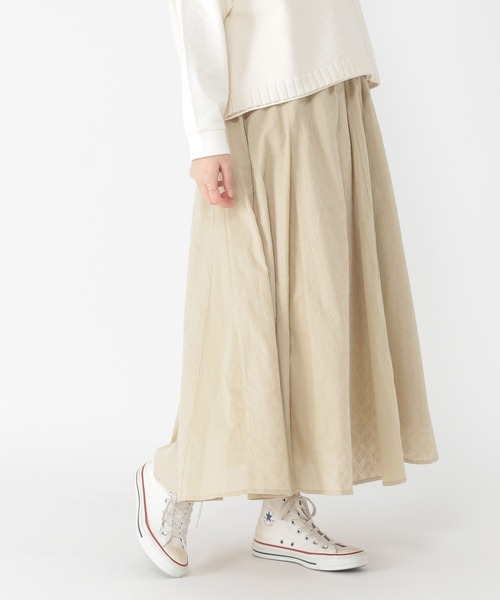 studio CLIP（スタディオクリップ）の「シフリー刺繍切り替えスカート[プチサイズあり]（スカート・レディース・ベージュ/ブラック/オフホワイト・FREE/PF）」の3枚目の写真
