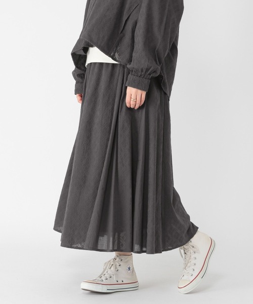 studio CLIP（スタディオクリップ）の「シフリー刺繍切り替えスカート[プチサイズあり]（スカート・レディース・ベージュ/ブラック/オフホワイト・FREE/PF）」の2枚目の写真