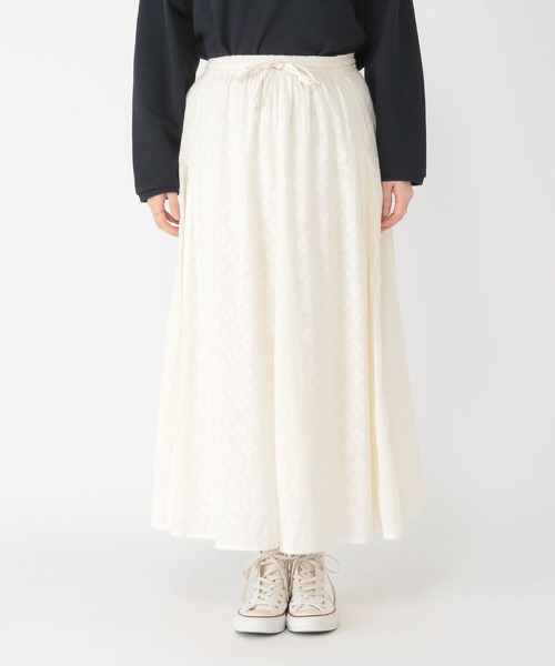studio CLIP（スタディオクリップ）の「シフリー刺繍切り替えスカート[プチサイズあり]（スカート・レディース・ベージュ/ブラック/オフホワイト・FREE/PF）」の8枚目の写真