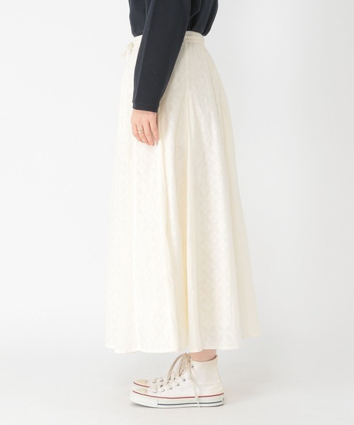 studio CLIP（スタディオクリップ）の「シフリー刺繍切り替えスカート[プチサイズあり]（スカート・レディース・ベージュ/ブラック/オフホワイト・FREE/PF）」の9枚目の写真