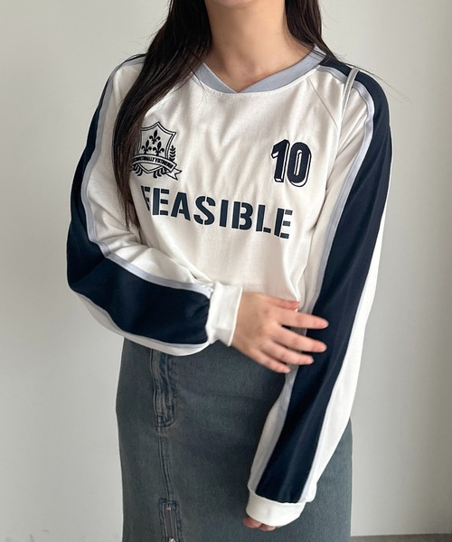 apres jour mignon(アプレジュールミニョン)の「ユニフォームロンT【ZOZOTOWN限定アイテム】(Tシャツ/カットソー・レディース・ブラック/ネイビー/オフホワイト・フリー/X-LARGE)」の9枚目の写真