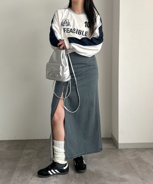 apres jour mignon(アプレジュールミニョン)の「ユニフォームロンT【ZOZOTOWN限定アイテム】(Tシャツ/カットソー・レディース・ブラック/ネイビー/オフホワイト・フリー/X-LARGE)」の4枚目の写真