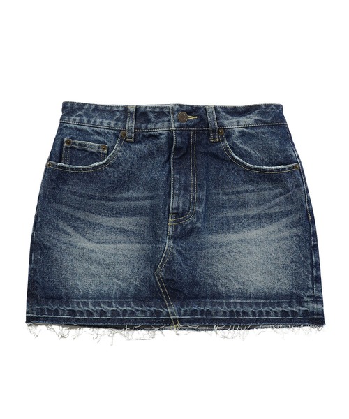 X-girl（エックスガール）の「5POCKET DENIM MINI SKIRT（デニムスカート・レディース・インディゴブルー/ライトインディゴブルー・S/M）」の10枚目の写真