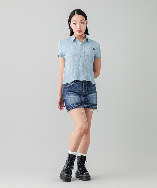 X-girl（エックスガール）の「5POCKET DENIM MINI SKIRT（デニム