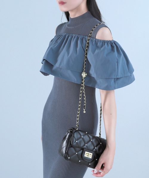 Julia Boutique（ジュリアブティック）の「パールキルティングミニバッグ/24102（ショルダーバッグ・レディース・ホワイト/ピンク/ブラック・ONE）」の9枚目の写真