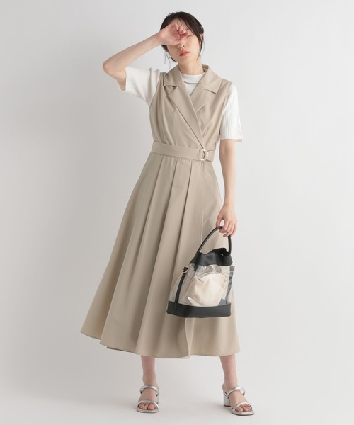 Andemiu(アンデミュウ)の「カシュクールジレワンピース112746(ワンピース・レディース・ベージュ/カーキ/ブルー・FREE)」の5枚目の写真