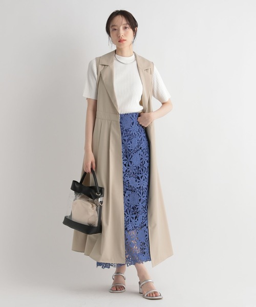 Andemiu(アンデミュウ)の「カシュクールジレワンピース112746(ワンピース・レディース・ベージュ/カーキ/ブルー・FREE)」の6枚目の写真