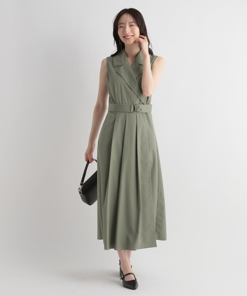 Andemiu(アンデミュウ)の「カシュクールジレワンピース112746(ワンピース・レディース・ベージュ/カーキ/ブルー・FREE)」の8枚目の写真