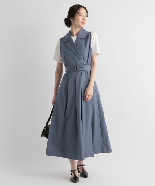 Andemiu(アンデミュウ)の「カシュクールジレワンピース112746(ワンピース・レディース・ベージュ/カーキ/ブルー・FREE)」の10枚目の写真