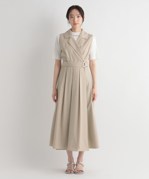 Andemiu(アンデミュウ)の「カシュクールジレワンピース112746(ワンピース・レディース・ベージュ/カーキ/ブルー・FREE)」の13枚目の写真