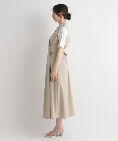 Andemiu(アンデミュウ)の「カシュクールジレワンピース112746(ワンピース・レディース・ベージュ/カーキ/ブルー・FREE)」の14枚目の写真