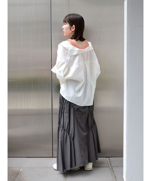 Ungrid(アングリッド)の「【WEB限定】タックデザインハーフスリーブシャツ(シャツ/ブラウス・レディース・オフホワイト/ピンク/ブルー・FREE)」の16枚目の写真