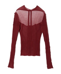 PERVERZE（パーバーズ）の「Sheer Ribbed Knit Cardigan