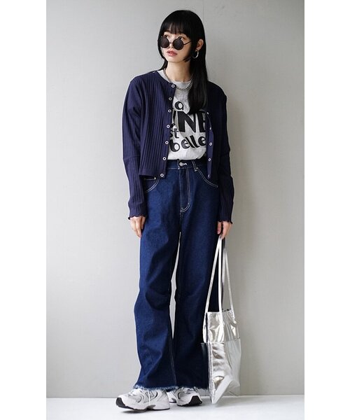 zootie（ズーティー）の「汗しみない リブカットソー［2WAYスナップカーディガン］（Tシャツ/カットソー・レディース・ネイビー/モカ/ベージュ/レッド/ブラック・L/M）」の12枚目の写真