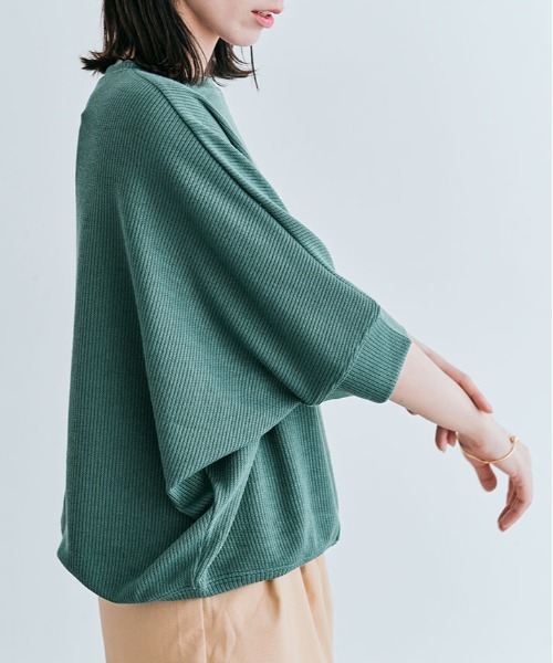 kirakiraShop（キラキラショップ）の「コットン ストレッチ ドルマン トップス（Tシャツ/カットソー・レディース・ブラック系/ホワイト/ライトグレー/アイボリー/ブルー系その他/グリーン系その他/ピンク系その他・FREE）」の5枚目の写真