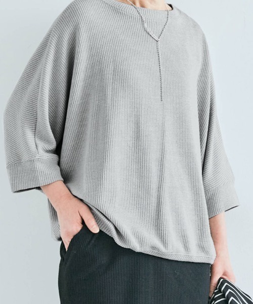 kirakiraShop（キラキラショップ）の「コットン ストレッチ ドルマン トップス（Tシャツ/カットソー・レディース・ブラック系/ホワイト/ライトグレー/アイボリー/ブルー系その他/グリーン系その他/ピンク系その他・FREE）」の14枚目の写真