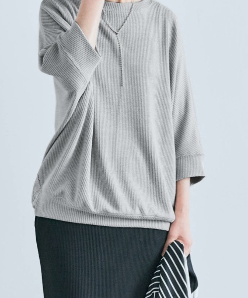 kirakiraShop（キラキラショップ）の「コットン ストレッチ ドルマン トップス（Tシャツ/カットソー・レディース・ブラック系/ホワイト/ライトグレー/アイボリー/ブルー系その他/グリーン系その他/ピンク系その他・FREE）」の15枚目の写真