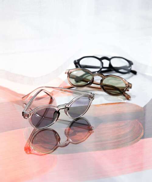 KBF（ケイビーエフ）の「ボストンフレームサングラス（メガネ・レディース・ブルー/クリア/グリーン・ONE）」の13枚目の写真