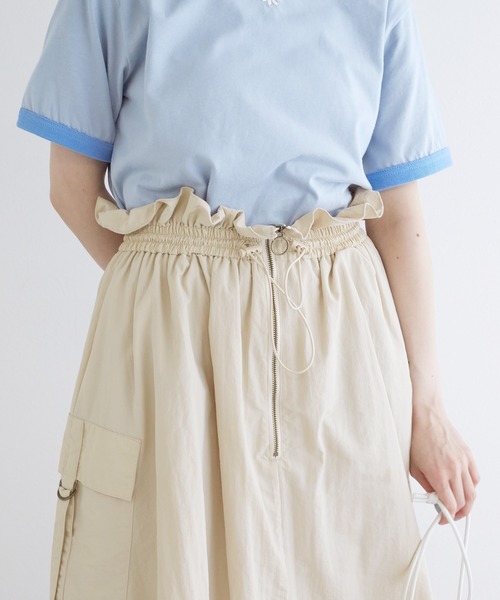 megurimegutte リネン2way サスペンダーギャザースカート w closet（ダブルクローゼット）の「【2WAY】サスペンダー付きナイロン