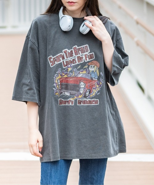 JOHN'S CLOSET(ジョンズクローゼット)の「【i】ピグメント加工 ヴィンテージプリント ビッグTシャツ(Tシャツ/カットソー・メンズ・ブラック系2/ブラック系7/ブラック系5/ブラウン系2/ブラウン系1/ブラウン系7/ブラック系3/ブラック系1/ブラウン系5/ブラウン系3/ブラウン系4/ブラウン系6/ブラウン系8/ブラウン系9/ブラック系/モカ/ブラック系8/ブラック系9/ブラウン系その他/ブラウン系/ブラック/ブラック系6/ブラック系4/ブラック系その他・X-LARGE/MEDIUM/LARGE)」の5枚目の写真