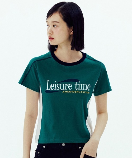 AMESWORLDWIDE（アメスワールドワイド）の「A'GEM/9 × .kom 『AMESWORLDWIDE/アメスワールドワイド』 LEISURE TIME TEE/レジャータイムTシャツ（Tシャツ/カットソー・メンズ・ブラック/ホワイト/チャコールグレー/ブルー/グリーン・S/M/L）」の4枚目の写真