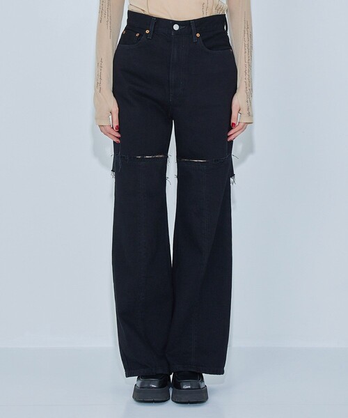 kotohayokozawa（コトハヨコザワ）の「【kotohayokozawa/コトハヨコザワ】《STUDIOUS別注》カットアウトデニムパンツ（デニムパンツ・レディース・ブラック・S/M）」の6枚目の写真