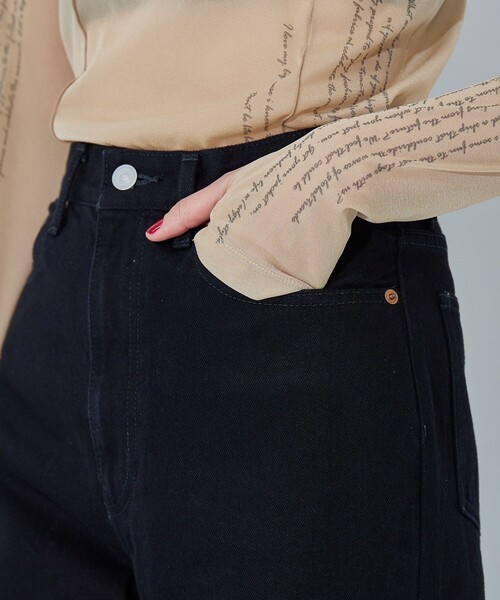kotohayokozawa（コトハヨコザワ）の「【kotohayokozawa/コトハヨコザワ】《STUDIOUS別注》カットアウトデニムパンツ（デニムパンツ・レディース・ブラック・S/M）」の2枚目の写真
