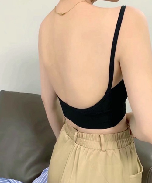 Miniministore(ミニミニストア)の「ショート丈 リブ キャミソール(キャミソール・レディース・ブラック/ベージュ/オレンジ/ホワイト/グリーン/ブラウン/ピンク/テラコッタ・M/L)」の9枚目の写真