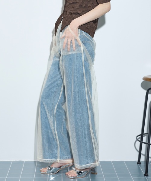 THE YOn(ザヨン)の「グリッターチュールシアーイージーパンツ(その他パンツ・レディース・ブラック/アイボリー/ブロンズ・FREE)」の5枚目の写真
