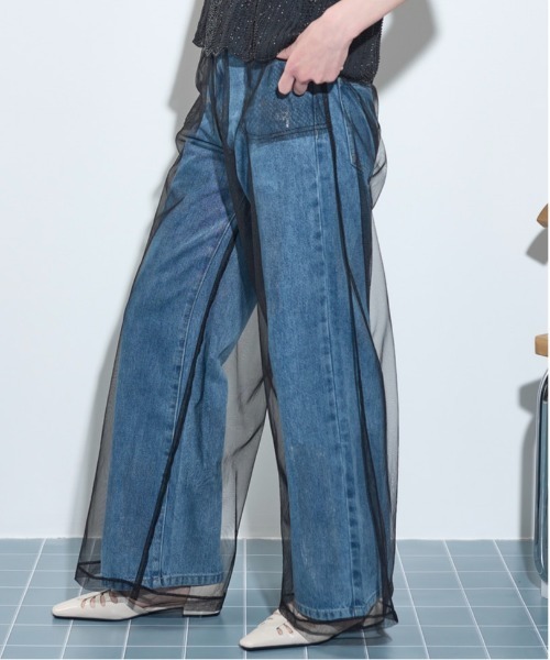 THE YOn(ザヨン)の「グリッターチュールシアーイージーパンツ(その他パンツ・レディース・ブラック/アイボリー/ブロンズ・FREE)」の15枚目の写真