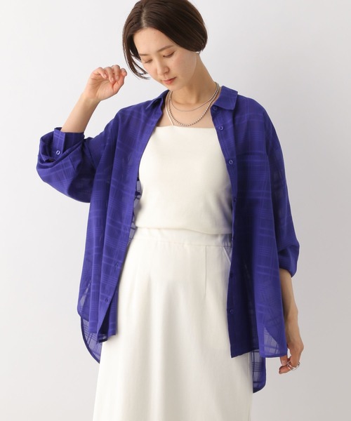 LEPSIM（レプシィム）の「シアーチェックシャツ　111925（シャツ/ブラウス・レディース・ブラック/オフホワイト/ブルー・FREE）」の16枚目の写真