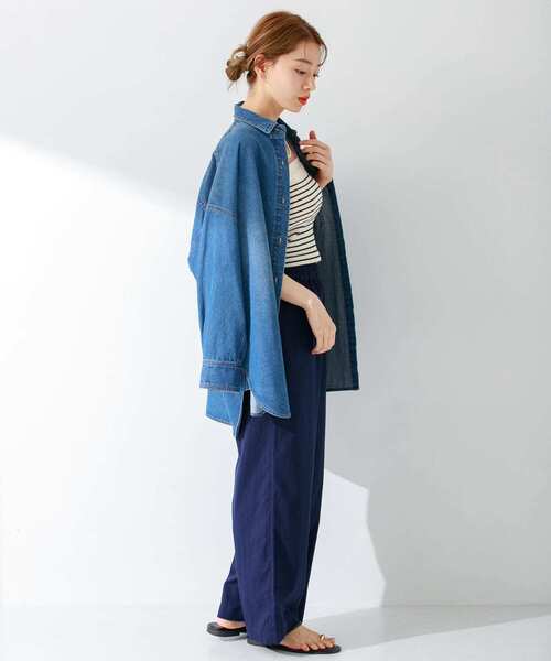 URBAN RESEARCH Sonny Label（アーバンリサーチサニーレーベル）の「コットンイージーカラーワイドパンツ（その他パンツ・レディース・オフホワイト/ブルー/グリーン系その他/ネイビー・36/38）」の17枚目の写真